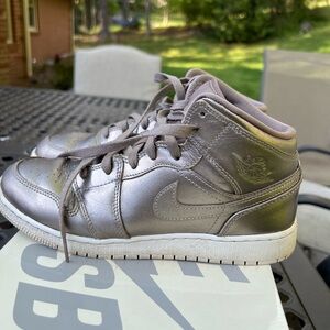 Jordan gold shiny Nike sneakers- size 7.5 women’s/6Y